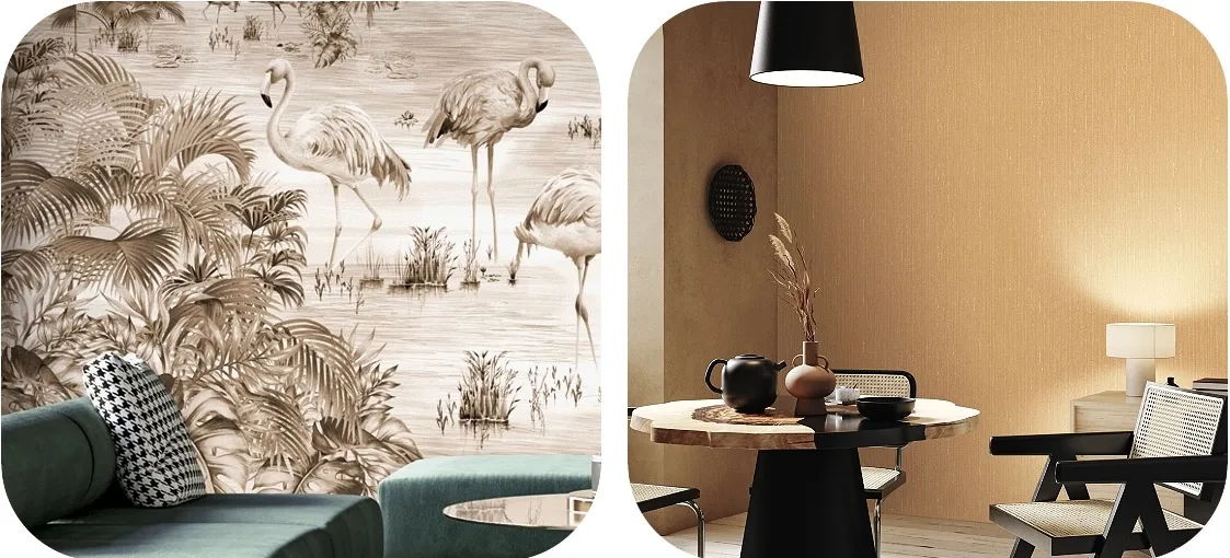 living room warm wallpaper